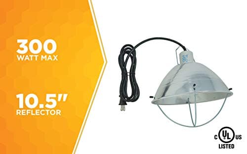 Woods 0165 Brooder Lamp with Bulb Guard, 250W Reflector & Cord