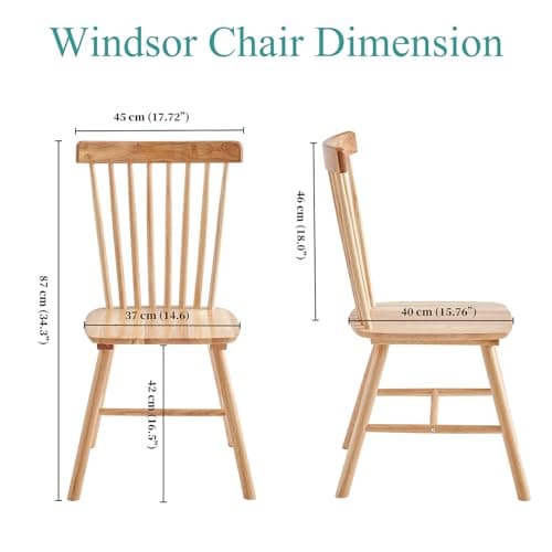 Solid Wood Windsor Dining & Kitchen Chairs (Set of 2)