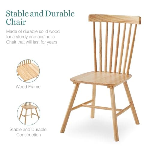 Solid Wood Windsor Dining & Kitchen Chairs (Set of 2)