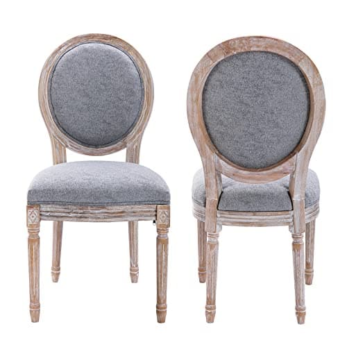 COLAMY Windsor Dining Chairs Set of 4, Black — Grey