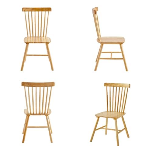 Wooden Dining Chairs Set of 4, Windsor Style for Kitchen Room