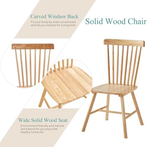 Solid Wood Windsor Dining & Kitchen Chairs (Set of 2)