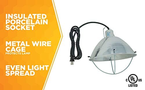 Woods 0165 Brooder Lamp with Bulb Guard, 250W Reflector & Cord