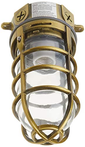 Woods L1706 Vandal-Resistant 150W Security Light, Silver — Antique Brass