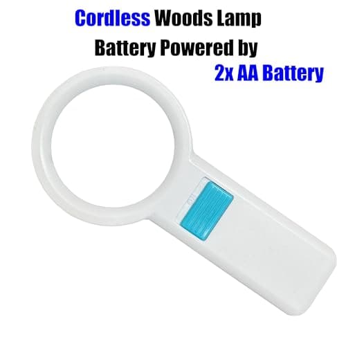 Cordless Wood's Lamp for Ringworm Detection - Skin Testing for Estheticians and Veterinarians - 5x Magnifying Wood Lamp with 16 LED Battery Powered