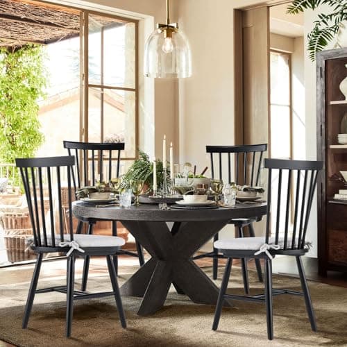 COLAMY Windsor Dining Chairs Set of 4, Black