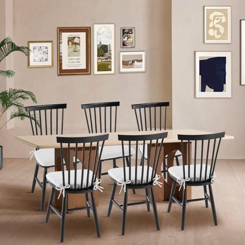 COLAMY Windsor Dining Chairs Set of 4, Black — Black