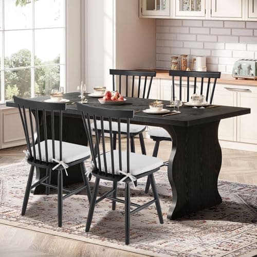 COLAMY Windsor Dining Chairs Set of 4, Black