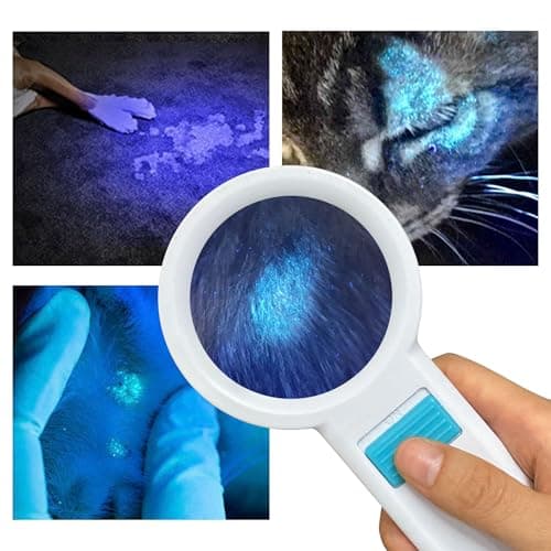 Cordless Wood's Lamp for Ringworm Detection - Skin Testing for Estheticians and Veterinarians - 5x Magnifying Wood Lamp with 16 LED Battery Powered