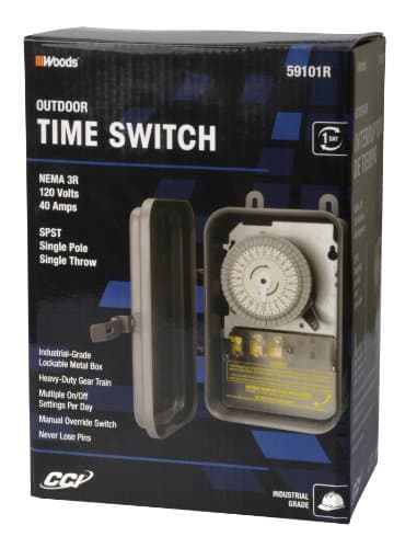 Outdoor Time Switch, 120V/40A SPST GRAY