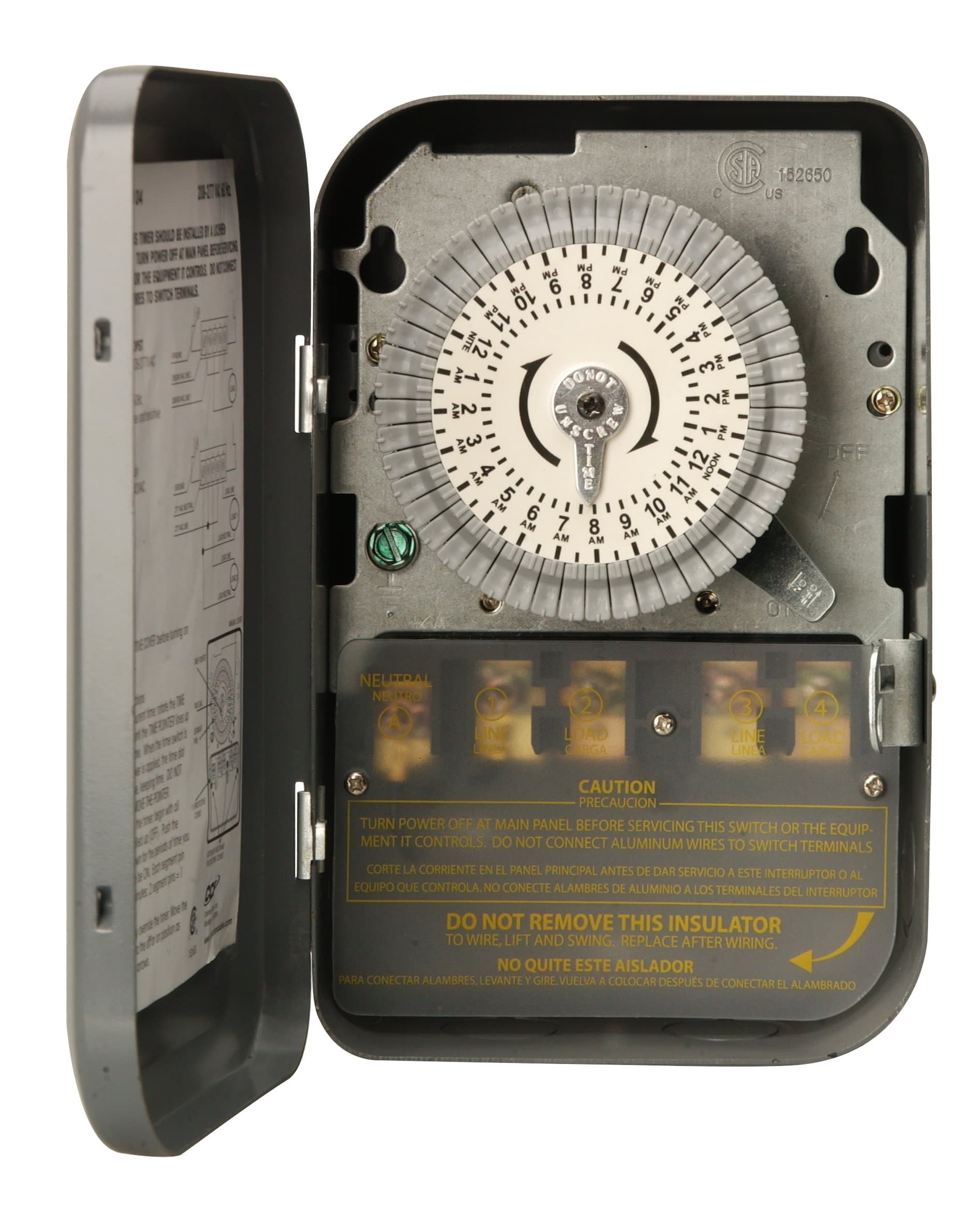 Energy-Efficient Wood 24-Hour Mechanical Timer Switch for Heavy-Duty Use